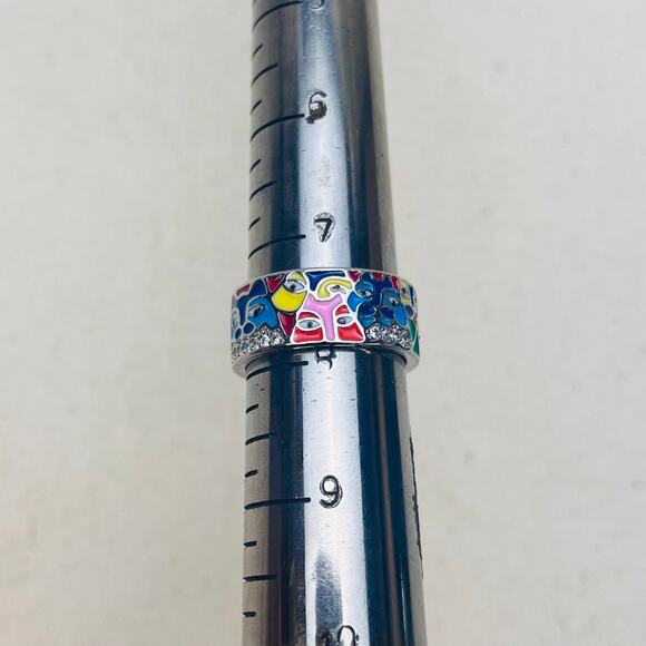 Y2K Vintage Silver Mosaic Ring – Size 8, Unisex, Brand New​ - Picture 7 of 7